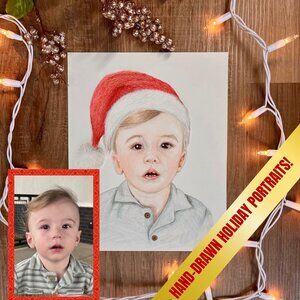 Festive art holiday portrait gift for parents or grandparents